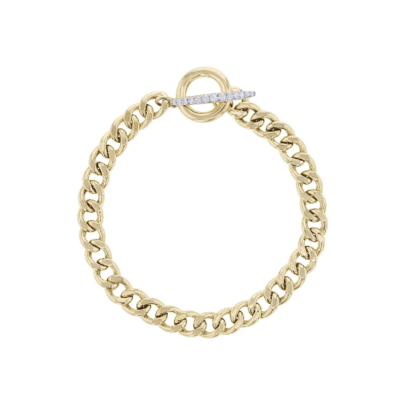 Women’s engraved bracelets-Women’s engraved bracelets-Coco Cuban Link Diamond Bracelet