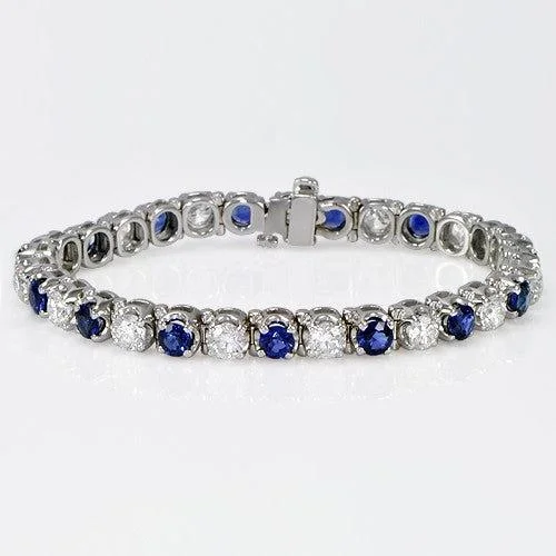 Women’s cuff bracelets-"BRAC01166" Sapphire Diamond Bracelet