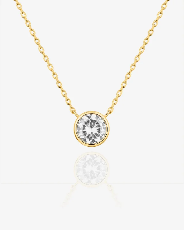 Women’s elegant gold necklaces-Vermeil Bezel Necklace