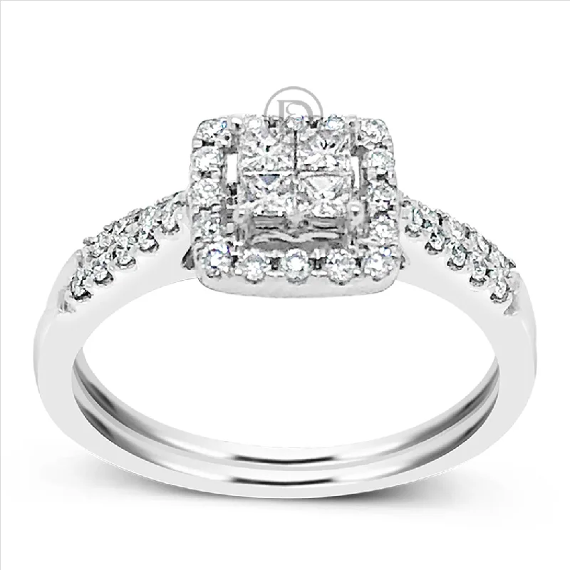 Women’s custom-designed engagement rings-Diamond Engagement Ring .51 CTW 14K White Gold Bridal Set