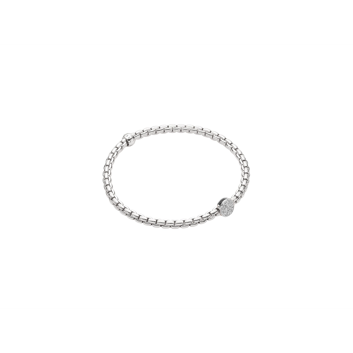 Women’s adjustable bangles-Fope 18K White Gold Eka Collection Diamond Bracelet, X-Small Size