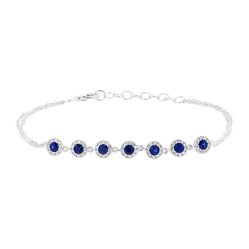 Women’s sterling silver bracelets-Women’s sterling silver bracelets-Simply Sapphire Diamond Bracelet