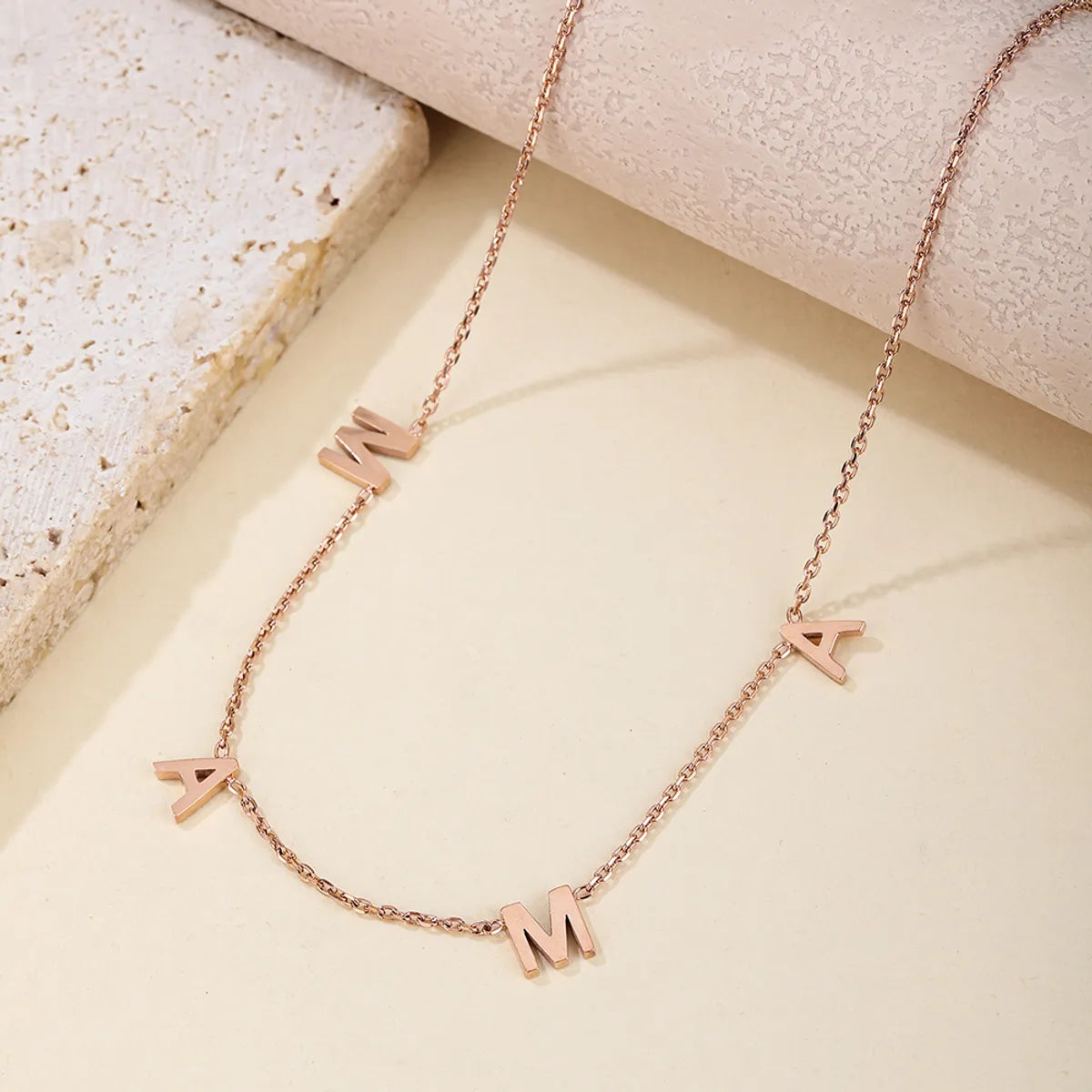 Women’s fashion statement necklaces-Ig Style Simple Style Letter Stainless Steel Titanium Steel Polishing Plating 18k Gold Plated Gold Plated Necklace