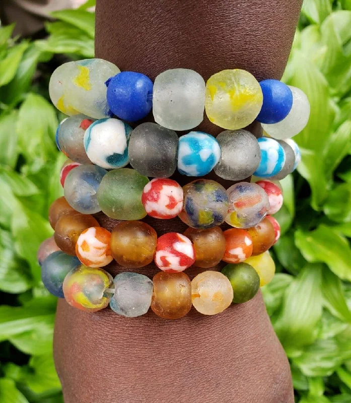 Women’s luxury gold bracelets-Recycled Glass Bracelet, Ghana Bracelet