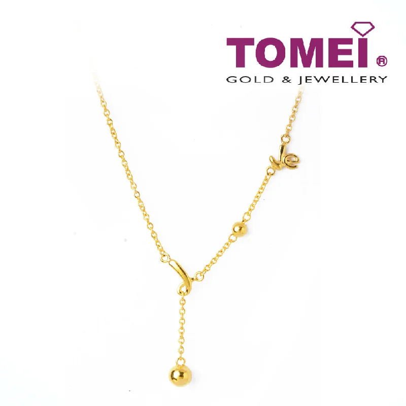 Women’s opal necklaces-TOMEI Whimsically Delightful  Expression of Love Necklace, Yellow Gold 916