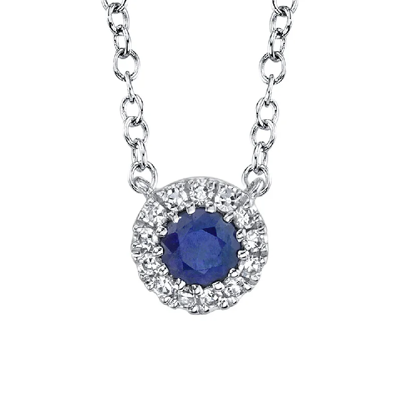 Women’s infinity necklaces-Shy Creation Diamond & Blue Sapphire Necklace SC55002751