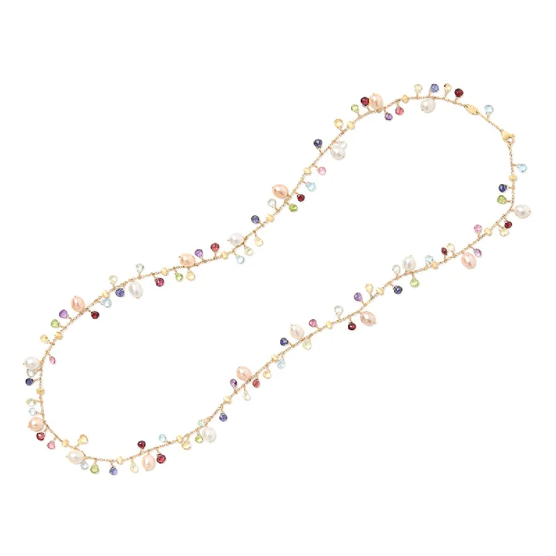 Women’s luxury diamond necklaces-Marco Bicego Paradise Long Gemstone Necklace with Freshwater Pearls