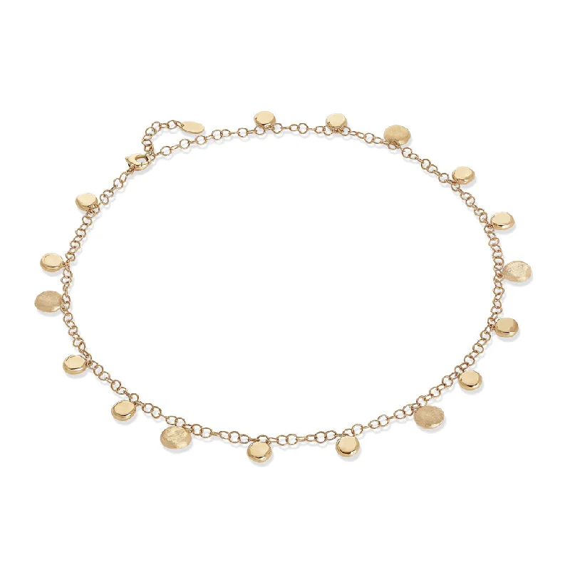 Women’s diamond necklaces for her-Marco Bicego Jaipur 18K Yellow Gold Engraved and Polished Charm Short Necklace CB2638 Y LI