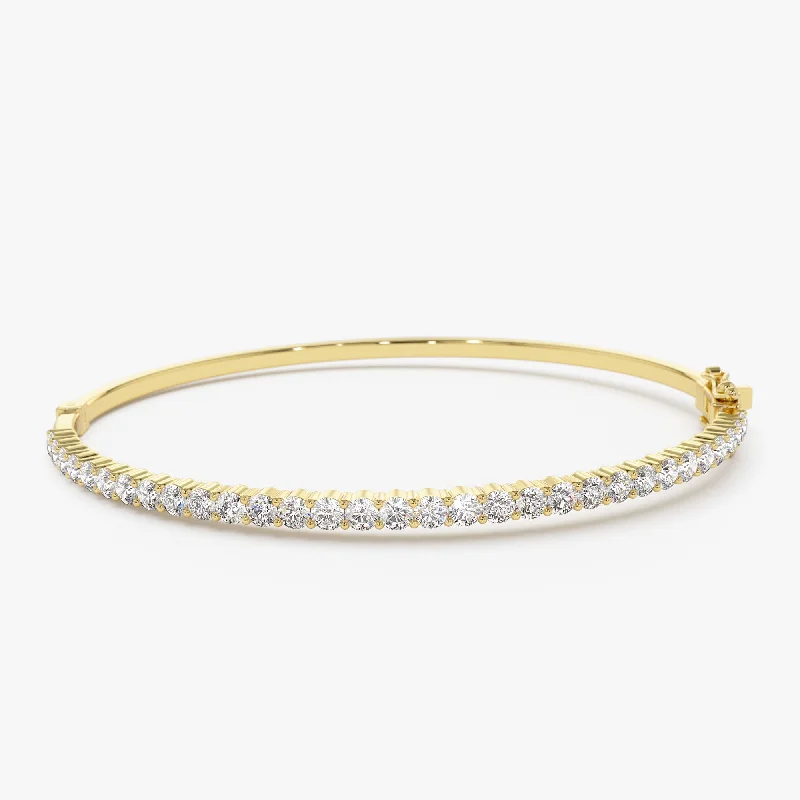 Women’s tennis bracelets-Women’s tennis bracelets-14k 1.50 Ctw Prong Setting Diamond Bange Bracelet