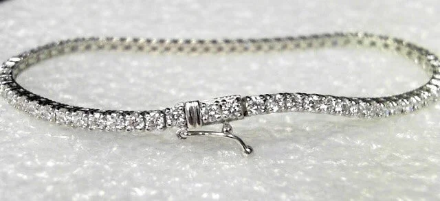 Women’s classic bangles-Women’s classic bangles-14k White Gold Diamond Tennis Bracelet New 5.00ct