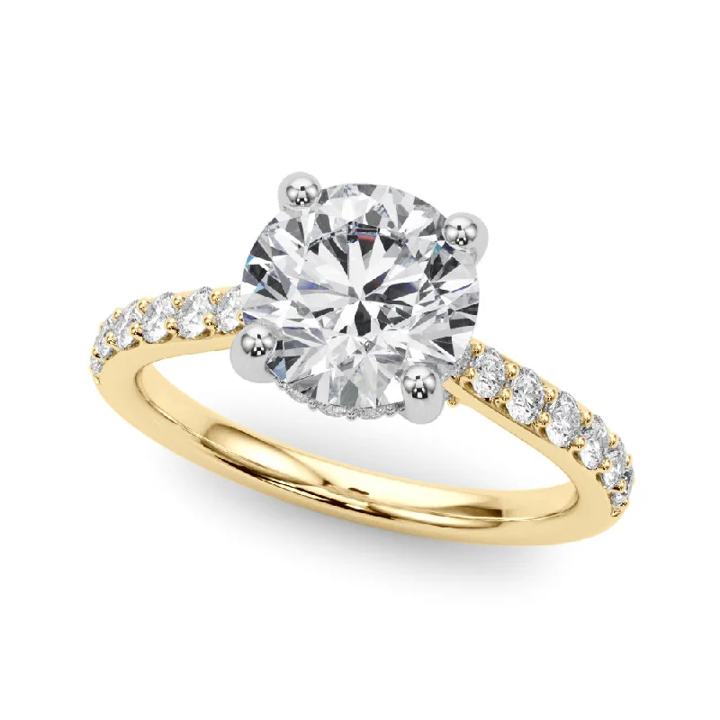 Women’s princess and halo engagement rings-2ct Round Hidden Halo Lab-Grown Diamond Engagement Ring