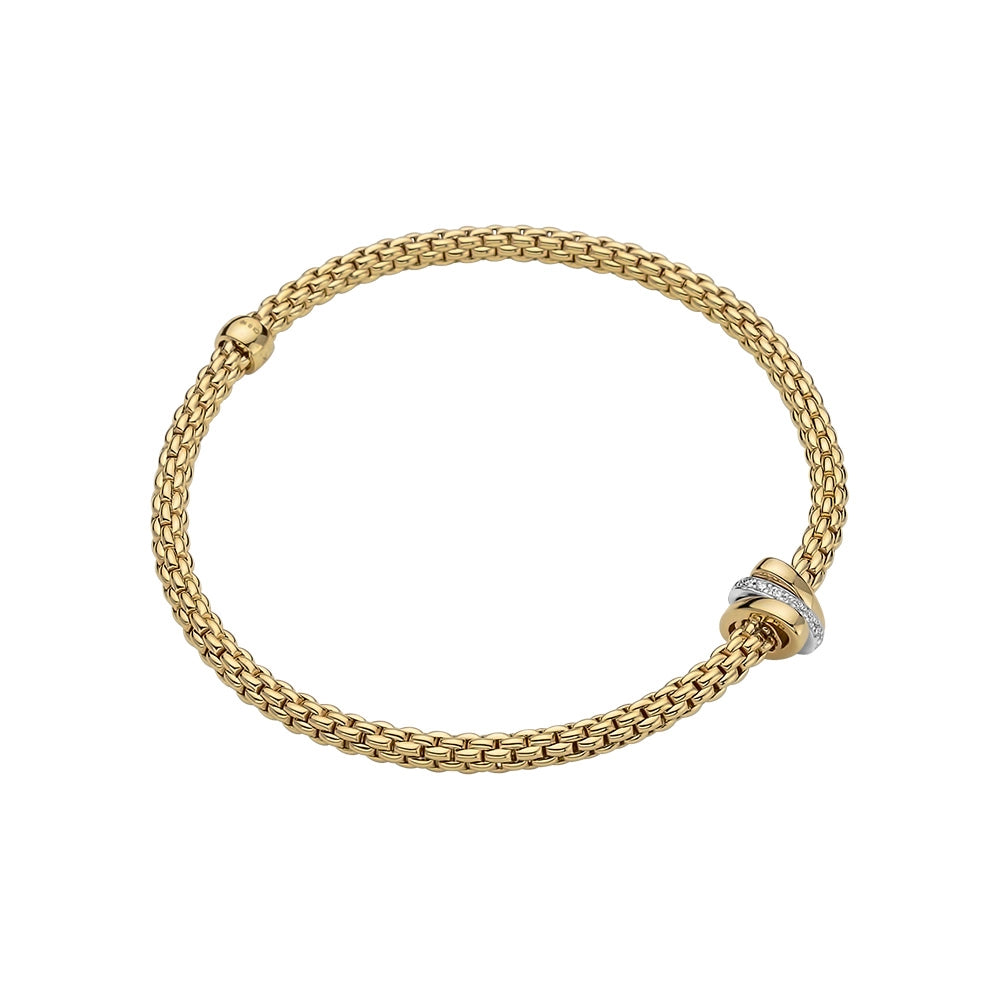 Women’s matching bangles-Fope 18K Yellow Gold Prima Collection Diamond Bracelet, Large Size