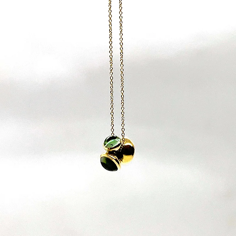 Women’s gemstone charm necklaces-Cloudy Triple Tourmaline Necklace