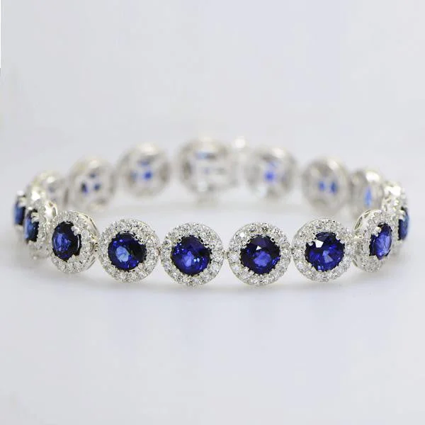 Women’s friendship bracelets-"BRAC01323" Sapphire Diamond Bracelet BRAC01323