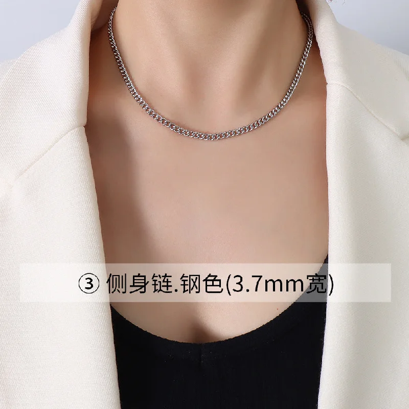 P1122 Steel Color Curb Necklace