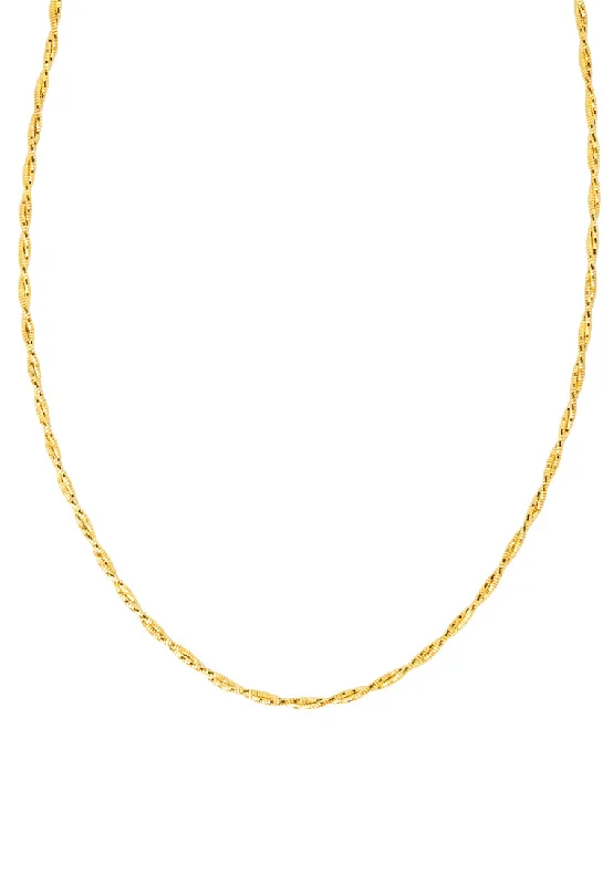 Women’s diamond necklaces-TOMEI Lusso Italia Twisted Necklace, Yellow Gold 916