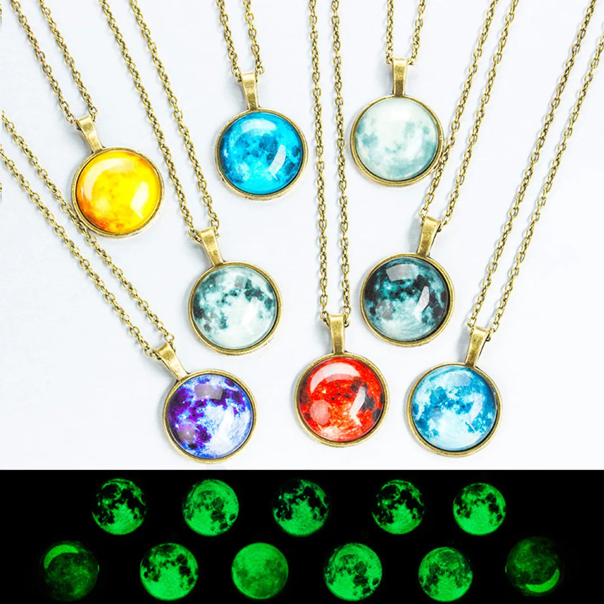 Women’s stacked necklaces-Gooddiy Universe Starry Sky Gem Luminous Pendant Necklace Wholesale Jewelry