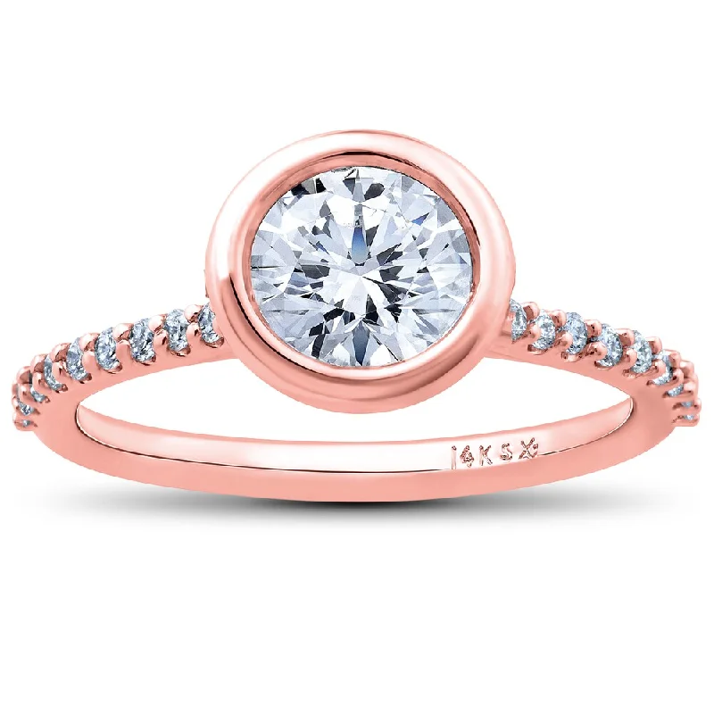 Women’s classic engagement rings-14k Rose Gold 1 3/4ct TDW Charlotte Lab Grown Diamond Engagement Ring