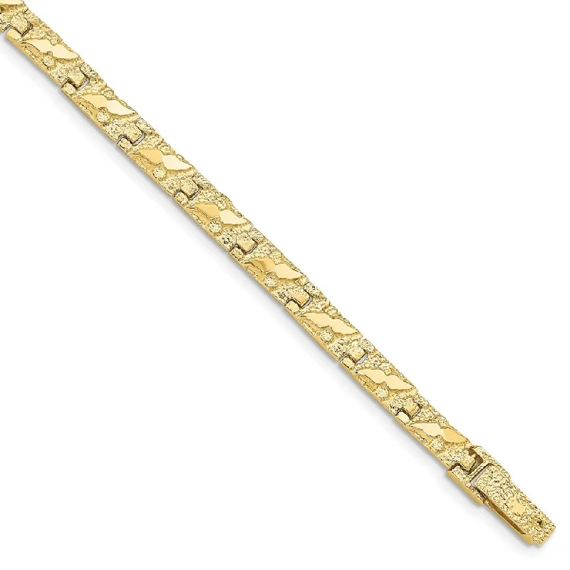 Women’s infinity bangles-10k Yellow Gold 4.0mm NUGGET Bracelet, 7"