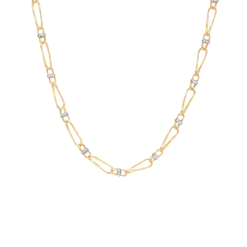 Women’s chic gold necklaces-Marco Bicego Marrakech Onde Twisted Coil Link Necklace With Diamonds