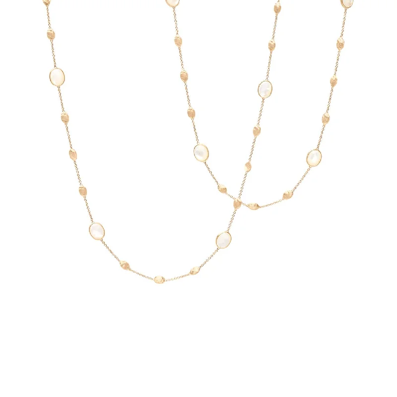 Women’s mixed metal necklaces-Marco Bicego Siviglia Mother of Pearl Long Necklace