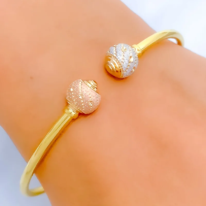 Women’s matching bangles-Women’s matching bangles-Modern Sophisticated Orb 22k Gold Bangle Bracelet