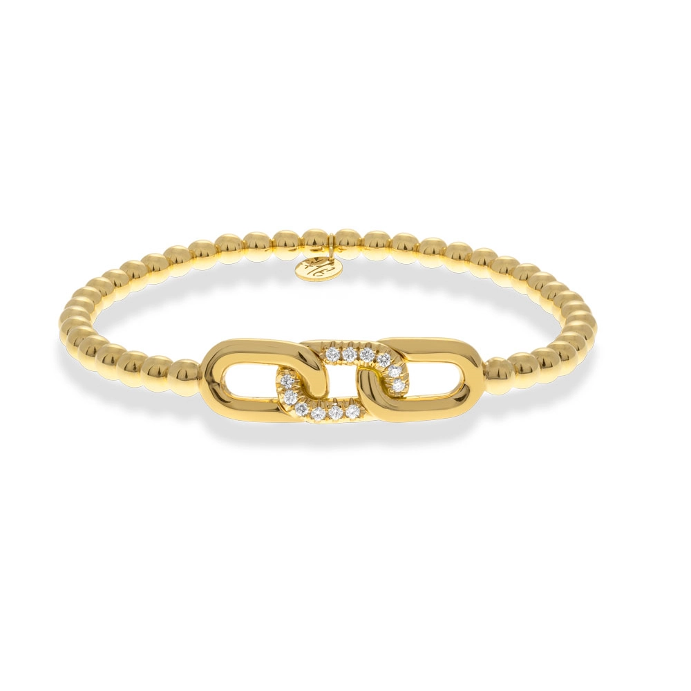 Women’s tennis bracelets-Hulchi Belluni 18K Yellow Gold Tresore Diamond Link Bracelet