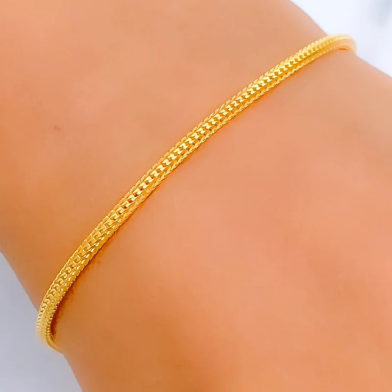 Women’s luxury bracelets-Women’s luxury bracelets-Palatial 22k Gold Snake Chain Bracelet