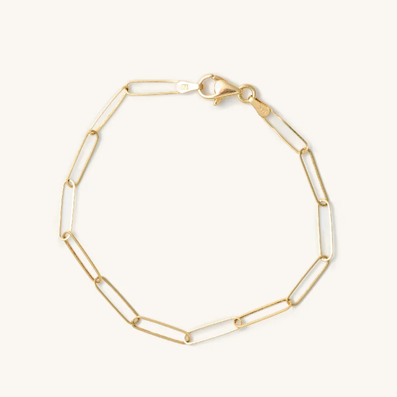 Women’s festive bracelets-Rhonda Paperclip 14k Chain Bracelet- Fine Jewelry