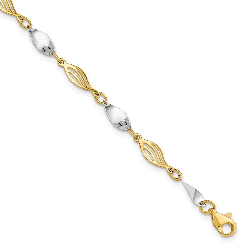 Women’s bohemian bracelets-14k Two-tone 5mm Bracelet, 7"