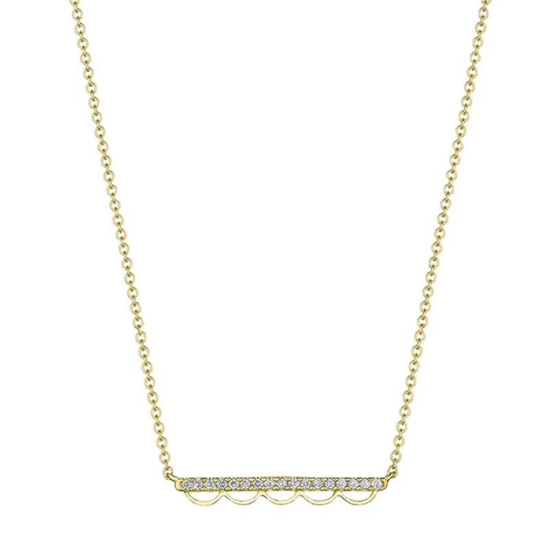 Women’s silver chain necklaces-Tacori Crescent Bar Diamond Necklace