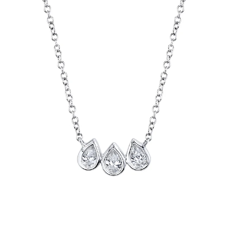 Women’s gemstone necklaces-Shy Creation Diamond Pear Necklace SC55019757